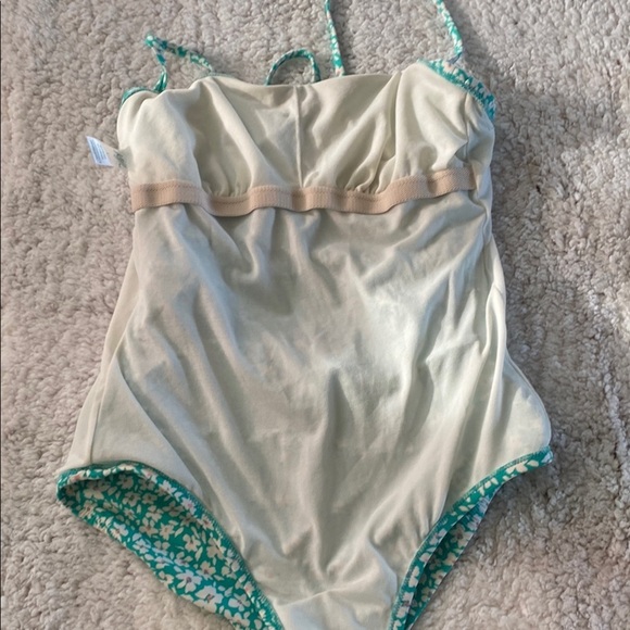 Kona Sol Green Floral One-Piece Swimsuit Size L - Picture 6 of 7